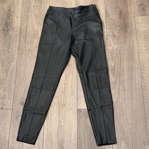Topshop Black Straight Leg Artificial Leather Leggings Size 4